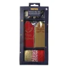 Kerstcadeau tags met lint - rood/goud - set van 18