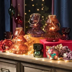 Kerstclip bloem - lila - 13x13 cm