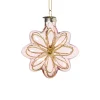 Kersthanger bloem - roze - 8.5x8x3.4 cm