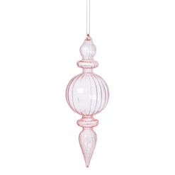 Kersthanger bolling - roze - ø7x22 cm