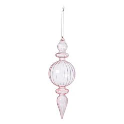 Kersthanger bolling - roze - ø7x22 cm