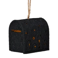 Kersthanger brievenbus - zwart - 6.5x6x4.5 cm