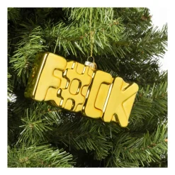 Kersthanger F#CK - glas - 7.6x14.8x3.5 cm