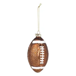 Kersthanger football - bruin - 12x7x6.5 cm