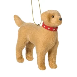Kersthanger golden retriever met sjaal - bruin- 12x10.2x5 cm