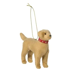 Kersthanger golden retriever met sjaal - bruin- 12x10.2x5 cm