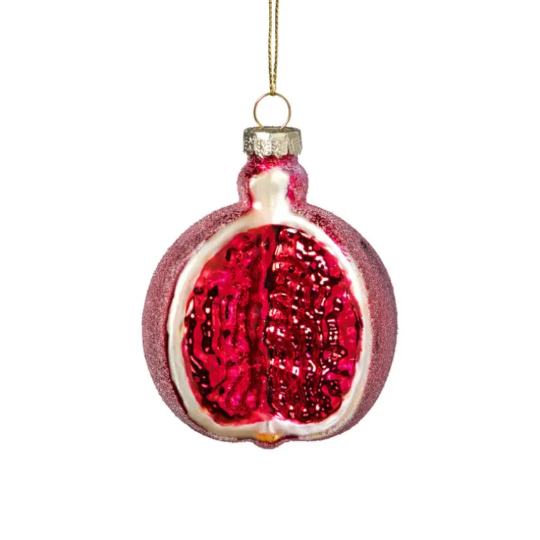 Kersthanger granaatappel - rood - ø7x8.5 cm
