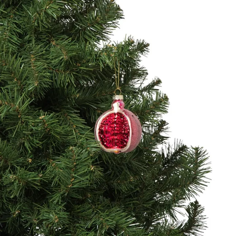 Kersthanger granaatappel - rood - ø7x8.5 cm