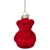 Kersthanger gummybeer velvet - rood - 8x5.6x4.6 cm