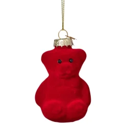Kersthanger gummybeer velvet - rood - 8x5.6x4.6 cm