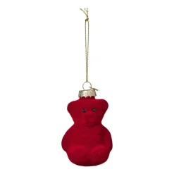 Kersthanger gummybeer velvet - rood - 8x5.6x4.6 cm