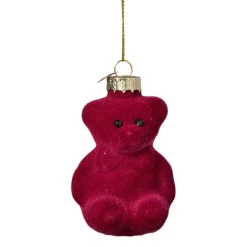 Kersthanger gummybeer velvet - paars - 8x5.6x4.6 cm
