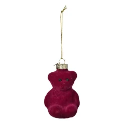Kersthanger gummybeer velvet - paars - 8x5.6x4.6 cm