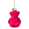 Kersthanger gummybeer velvet - roze - 8x5.6x4.6 cm