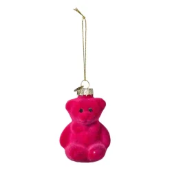 Kersthanger gummybeer velvet - roze - 8x5.6x4.6 cm