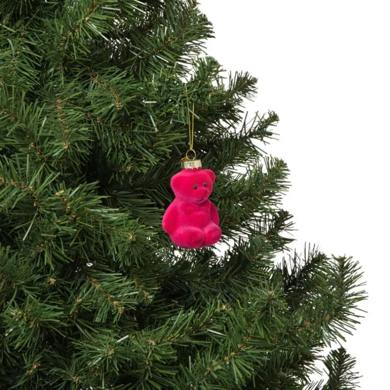 Kersthanger gummybeer velvet - roze - 8x5.6x4.6 cm