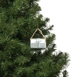 Kersthanger handtas - wit - 4.2x7x2.8 cm