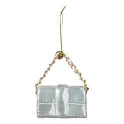 Kersthanger handtas - wit - 4.2x7x2.8 cm