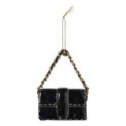 Kersthanger handtas - zwart - 4.2x7x2.8 cm