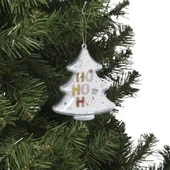 Kersthanger ho ho ho - transparant - 10x8.8x7 cm