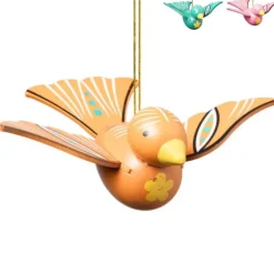 Kersthanger houten vogel - diverse varianten - 6x16x12 cm