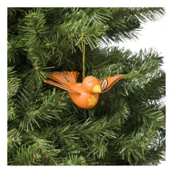 Kersthanger houten vogel - diverse varianten - 6x16x12 cm