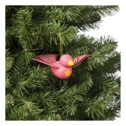 Kersthanger houten vogel - diverse varianten - 6x16x12 cm