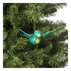 Kersthanger houten vogel - diverse varianten - 6x16x12 cm