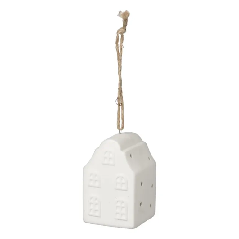 Kersthanger huisje - lichtgevend - wit