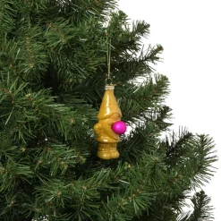 Kersthanger kabouter - olijfgroen - 10.5x5.3x4.7 cm