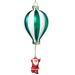 Kersthanger luchtballon met kerstman - diverse varianten - ø7.5x16.5 cm