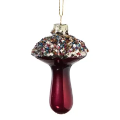 Kersthanger paddenstoel - bruin - ø5.5x9 cm