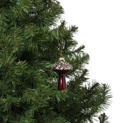 Kersthanger paddenstoel - bruin - ø5.5x9 cm