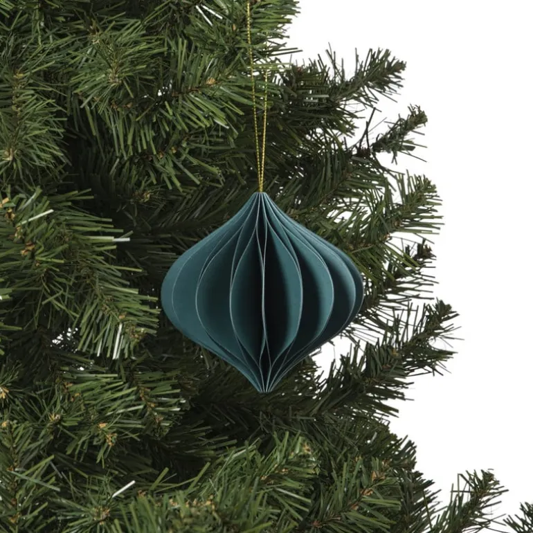 Kersthanger papier - groen - ø10 cm