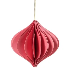 Kersthanger papier - roze - ø10 cm