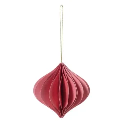 Kersthanger papier - roze - ø10 cm