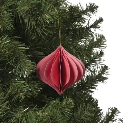 Kersthanger papier - roze - ø10 cm