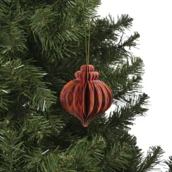 Kersthanger papier - roze - ø10 cm