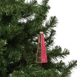 Kersthanger pegel velvet - paars/roze - 4.3x13.7 cm