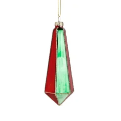 Kersthanger pegel velvet - rood/groen - 4.3x13.7 cm