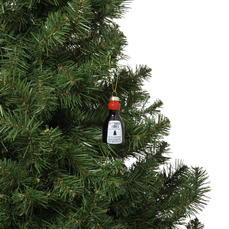 Kersthanger sojasaus - zwart/rood - ø3.5x7.3 cm