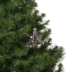 Kersthanger ster - zwart - 8x8x4 cm