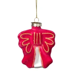 Kersthanger strik - paars - 8.5x8x3 cm