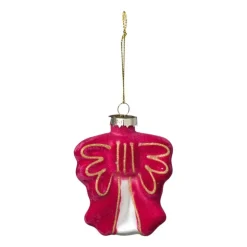 Kersthanger strik - paars - 8.5x8x3 cm