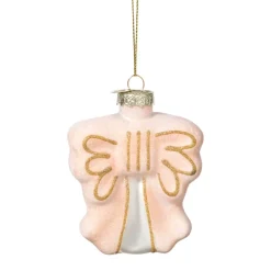 Kersthanger strik - roze - 8.5x8x3 cm