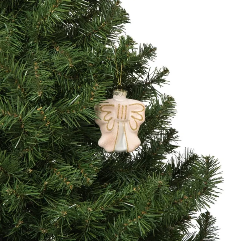 Kersthanger strik - roze - 8.5x8x3 cm