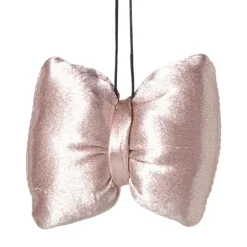 Kersthanger strik - roze - 8x9.5x1.5 cm