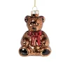 Kersthanger teddybeer - bruin - 6.9x5.4 cm