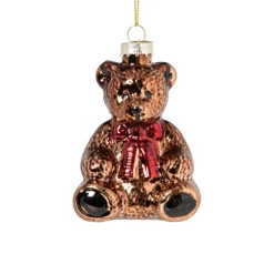 Kersthanger teddybeer - bruin - 6.9x5.4 cm