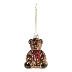 Kersthanger teddybeer - bruin - 6.9x5.4 cm